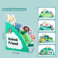 몬테소리 아기 책 장난감 헝겊 유아 바쁜 보드 동물인지 반복 붙여 넣기 조용한 교육 감각, [06] Animal-YJ23004