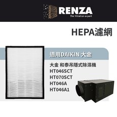 適用 DAIKIN 大金 HT046SCT HT070SCT HT046A HT046A1 吊隱式除濕機 HEPA濾網, 1個