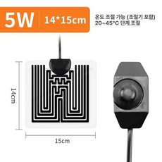 미니 전기장판 햄스터 파충류 방석 USB 온열 패드, A급 5W 회전 온도 조절, 1개