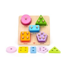 TOOKY 도형 막대 쌓기 080 어린이집 장난감 놀이 감각발달 소근육 교구, 1개