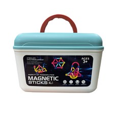 100件組附收納盒兒童益智磁力棒拼裝積木, 無規格, 1個