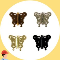 DIY 나비 장식 경첩 미니 가구 골드 실버 소형 빈티지 나비경첩 자이언트캣, 신도