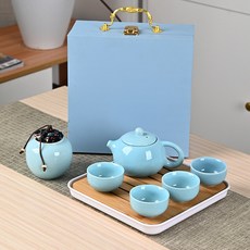 西施壺茶具套裝 附茶盤 禮盒 陶瓷功夫茶具組 伴手禮, 1個