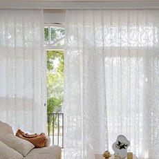 혜신 아일렛형 1+1 부드러운 자카드 벨벳 입체 나뭇잎 커튼