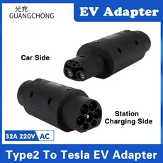 MG4 기아 현대 BYD 모델 충전기 자동차 액세서리용 EV 스테이션 커넥터 Type1 - GBT 어댑터 32A Tesla j177, 08 Type2 to Tesla 7KW