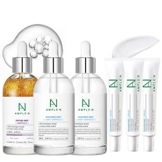 앰플엔 펩타이드샷 앰플 대용량 100ml 1개 + 히알루론샷 라이트 앰플 대용량 100ml 2개 + 히알루론샷 크림 30ml 3개