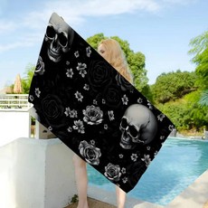 공포 해골 고딕 목욕 타올 물 흡수 통기성 장식 만화 비치 타월