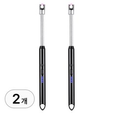 플라즈마 전기 점화기 롱 usb 충전식 스파크 주방 불 점화 전자 라이터 프라즈마 전자식 토치 라이타 캠핑 용품 R99581A(블랙+블랙 1세트, 1