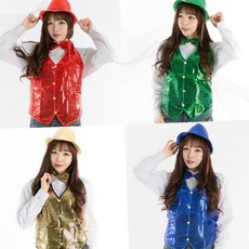 스팽글 반짝이 조끼 의상 할로윈 파티 무대 공연 댄스 성인 아동 화려한 베스트