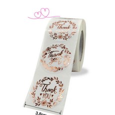 땡큐 스티커 로즈골드 2종 플라워 500pcs, 단품