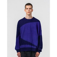 비바스튜디오 블록 라운드 니트 - BLUE