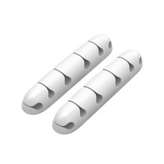 【6孔】全硅膠多功能理綫器桌麵集綫器自粘電綫卡綫扣整理固定器, 白色2件, 1個