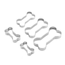 대형 크리스마스 쿠키 커터 10.2cm(4인치) 홀리데이 튼튼한 몰드 두꺼운 스테인리스 스틸 레시피 설명서(한글이 아닐 수 있음) 눈사람 트리 엘크 눈송이 산타, Dog Bone