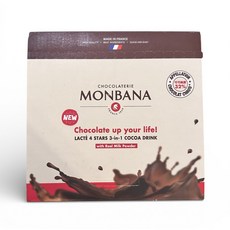 MONBANA 法國進口 32%可可含量 三合一即溶可可粉 (40包/盒) 香濃巧克力飲品, 30g, 1個, 40個裝