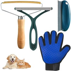 반려동물 털 제거 도구 4팩 반려견 고양이 제거기 1PCS 그루밍 장갑 보푸라기 면도기 클리너 프로 카펫용 휴대용 카펫 스크레이퍼 옷 자동차 매트 소파 침대 가구, 4