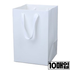 세모쇼핑백 두꺼운 정사각 쇼핑백 10매세트 바닥넓은 종이가방 선물용 종이쇼핑백 답례품 종이백 도시락 가방 미니 대형, @화이트10매입@