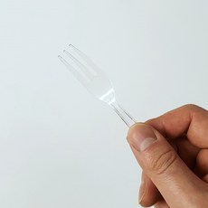 생활을그리다 개별포장 일회용 미니 포크 투명 12cm, 1세트, 100개입