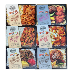 온더고 도시락 6종(김치덮밥+오징어제육덮밥+소불고기덮밥+미니함박앤로제파스타+치즈닭갈비덮밥+함박정식), 1세트, 1.82kg
