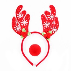 디오유엔 촬영소품 크리스마스 루돌프 머리띠 스펀지코 세트