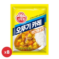 오뚜기 카레 약간매운맛, 1kg, 8개