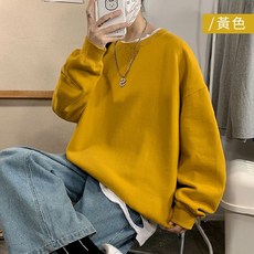 韓系寬鬆大學T 長袖刷毛上衣 大尺碼情侶款