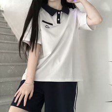 女款短袖Polo衫運動套裝 兩件式休閒短褲組