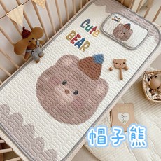 幼稚園午睡墊三件組 韓版冰絲涼蓆 兒童涼感睡墊 乳膠涼蓆 幼稚園午睡必備, 1個, 帽子熊