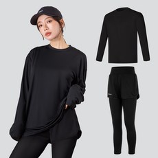 [SET] 여자 래쉬가드 상하의 세트 베이직 루즈핏 긴팔 수영복 반바지 레깅스 빅사이즈 비치웨어