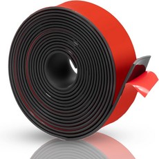 Queueue 접착식 고체 고무 스트립 - 1인치 너비 x 116인치 두께 120인치 길이 블랙 네오프렌 개스킷 롤 DIY 씰 웨더 스트라이핑 라이너 쿠시온 및 공예용, 1" W X 120" L, 1/16" Thick