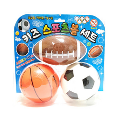 세계유통 키즈 스포츠볼 3종 세트, 혼합색상, 1