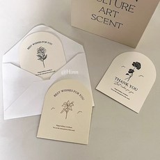 臺灣*出貨 Hinn 花花拱形卡 原創禮物明信片禮品花束包裝裝飾用拍照道具賀卡, 1個, 混合裝3款各3張（共9張）
