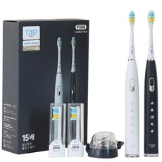 JTF P300 음파 전동칫솔 분당 5만회 슬로우 스타트 충전크래들 무드등 5가지 사용 모드 스마트 쿼드페이서 최대 50일 사용 90g 가벼운 무게, P300 콤보팩