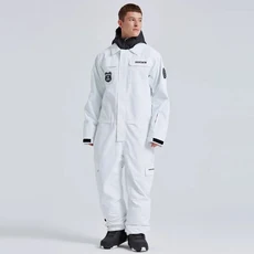 방한 일체형 스노우슈트 후드 방수 스키복 아웃도어 산악 스노보드 점프수트, 1. as picture