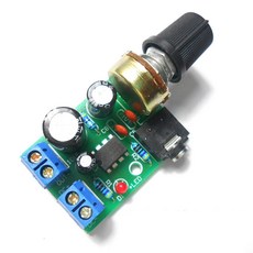 LM386 오디오 앰프 보드 모노 3.5mm DC 3-12V 볼륨 컨트롤 10W, 0 one size, 1개