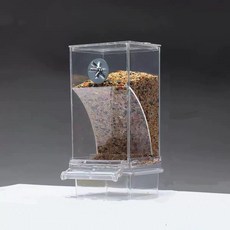 K zone 全透明自動下料喂鳥器 鸚鵡防濺飼料盒 大容量易加料 適用多種鳥籠, 1個, 全透明