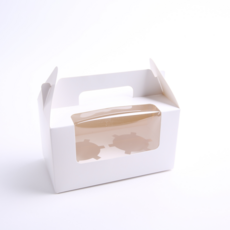 방구석상인 손잡이 머핀상자 컵케익 포장, 2구 화이트, 20개