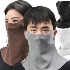 얼굴보온 방한투습 호흡원활 자외선차단 내피부같은 가죽질감 웜-스킨 마스크 넥가드, 라이트그레이