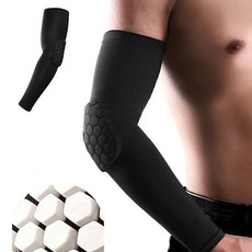 쿠션 스포츠 팔보호대 1P 팔꿈치보호대 헬스 등산 cha*909YA, 블랙_M, 블랙/M