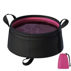 여행 관광 야외용품 휴대용 접이식 세면대 발, 색상: 2. 1 pcs black pink, 1개