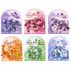 ONGANG 2026년 플라워 스티커 세트 6종 총 240매, 240개, 혼합 색상