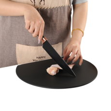 ANYOU 실리콘 도마 이유식도마 살균 열탕소독 양면 미끄럼 방지 도마 주방 도마 반원형 도마 칼집안나는도마 실리콘도마, 1개, 블랙