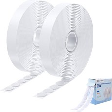 케이블 매터스 400개200쌍 후크 및 루프 자체 접착 점 직경 0.5인치 공예용 원형 교실 사무실 홈 조직 흰색, 0.5-inch dot_White