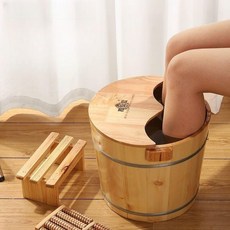 편백나무 족욕기 가정용 발찜질 히노끼 원형 족욕통 30cm 뚜껑+의자 포함, 25cm