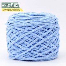 3.8兩冰條線單股小冰條粗毛線團，適用於勾鞋、拖鞋、圍巾、坐墊, 1個, 28淺藍*正常*12s*1,滌綸