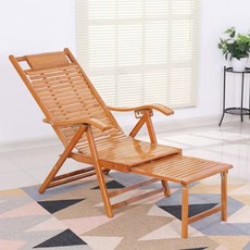 접이식 비치 의자 펜션 카페 수영장 선베드 야외 쇼파 대나무 라운지 의자, 다리를 쭉 뻗은 리클라이닝 의자