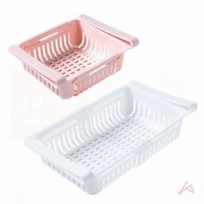 주방정리 길이조절 냉장고 클립바구니 공간활용 칸막이 수납함 수납선반, 화이트