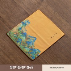 티타올 자수 다도 다건 양면 차도구 차수건, 정방다건(천리강산), 1개