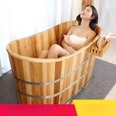 히노끼 욕조 반신욕 나무 목욕 가정용 사우나 자쿠지, 1개, 120cm (커버 없음)