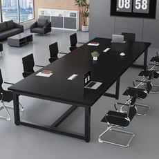 사무실 회의실 사각 회의 테이블 상담 세미나 연수용 책상, 블랙 상판+블랙 다리