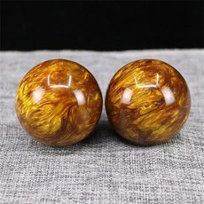 골든 실크 바다 버드나무 손 마사지 볼 혈액 앰버 송진 혈압 강하 옥 보딩 피트니스 핸드볼 5cm, [02] 1 Pair  2PCS